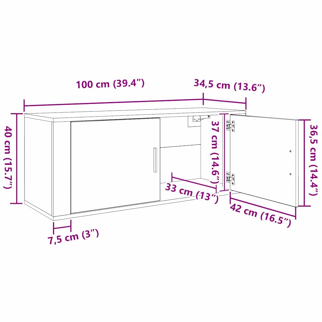 Wall-mounted TV Cabinet Set 3 pcs Artisan Oak Engineered Wood