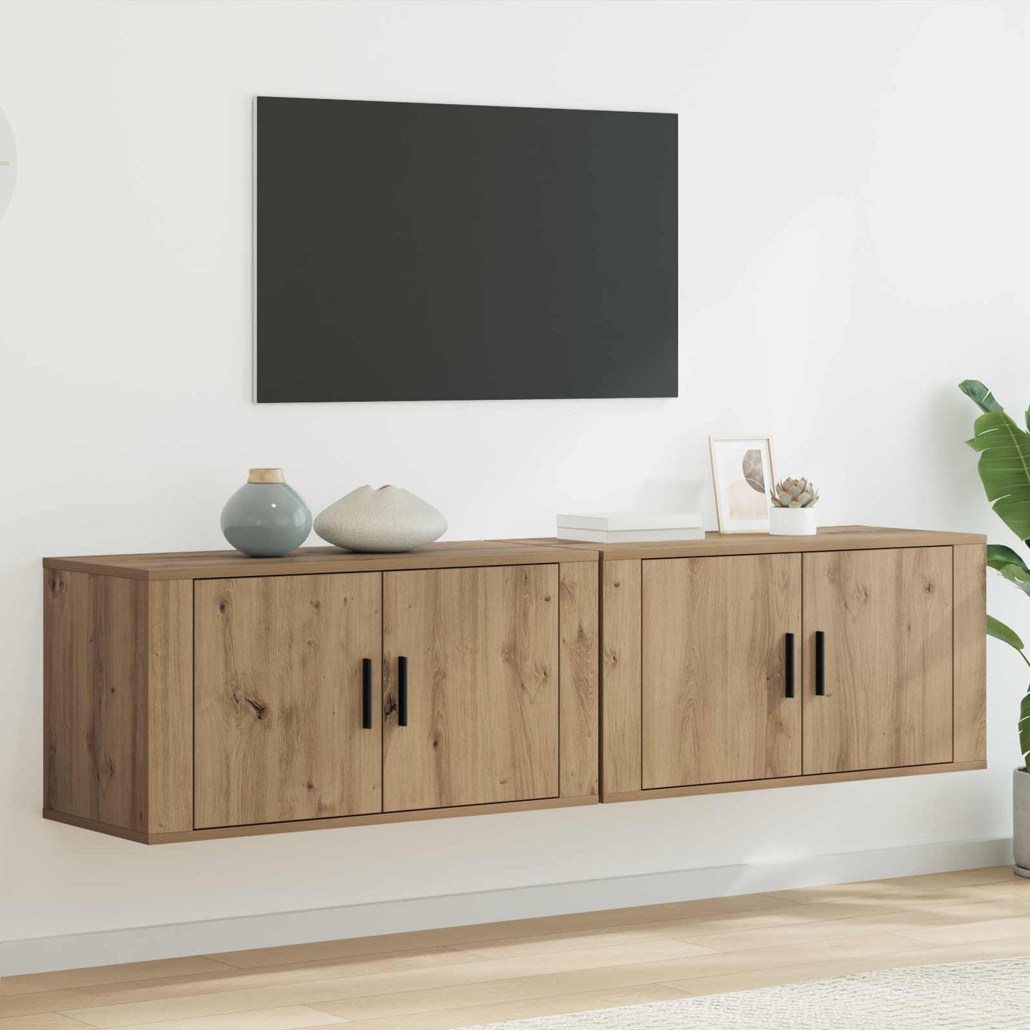 Wall-mounted TV Cabinet Set 2 pcs Artisan Oak 80 x 34.5 x 40 cm