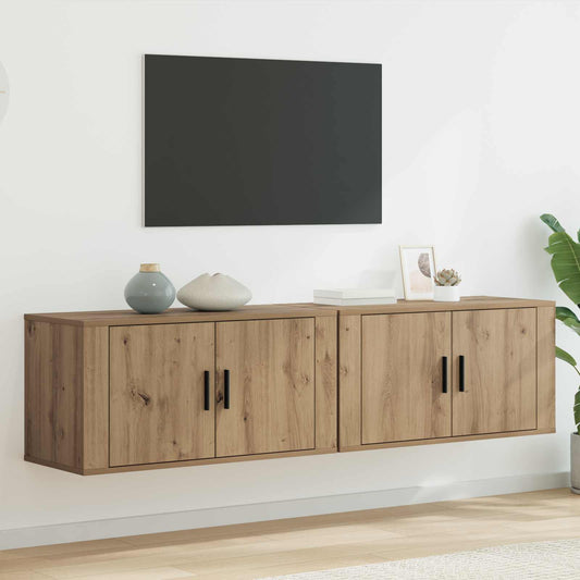 Wall-mounted TV Cabinet Set 2 pcs Artisan Oak Engineered Wood