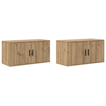 Wall-mounted TV Cabinet Set 2 pcs Artisan Oak 80 x 34.5 x 40 cm