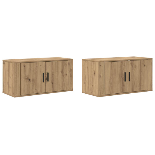 Wall-mounted TV Cabinet Set 2 pcs Artisan Oak Engineered Wood