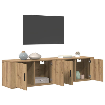 Wall-mounted TV Cabinet Set 2 pcs Artisan Oak 80 x 34.5 x 40 cm