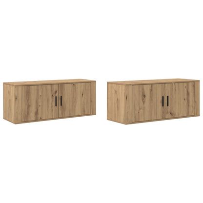 Wall-mounted TV Cabinet Set 2 pcs Artisan Oak Engineered Wood