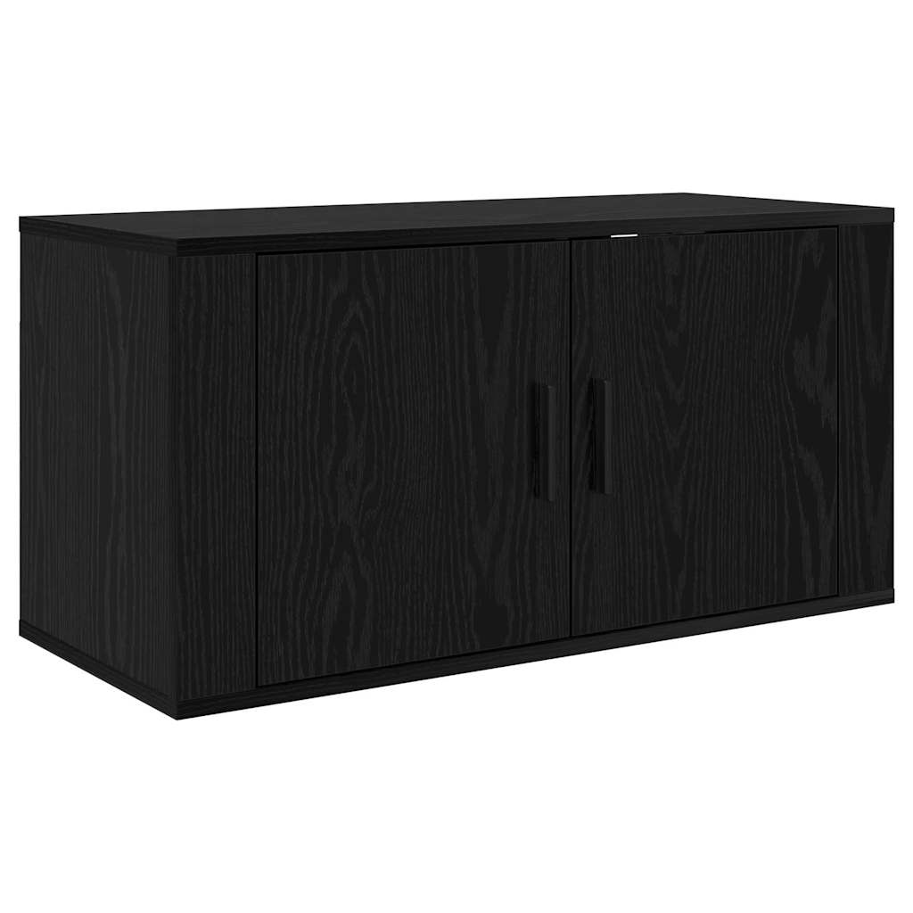 Wall-mounted TV Cabinet Set 3 pcs Black Oak 80 x 34.5 x 40 cm