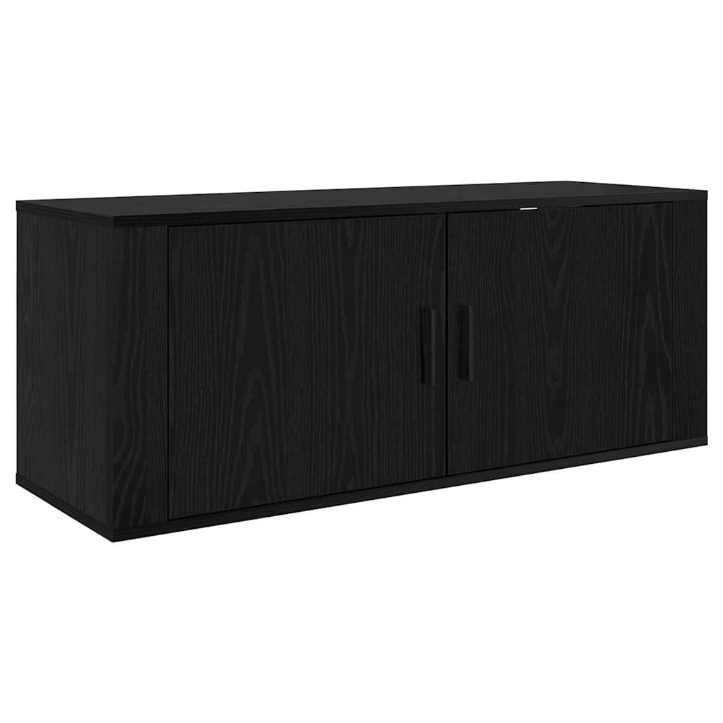 Wall-mounted TV Cabinet Set 3 pcs Black Oak 100 x 34.5 x 40 cm