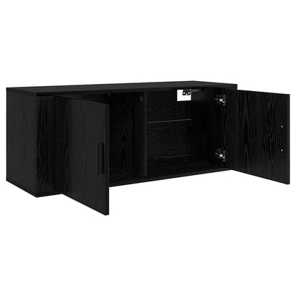 Wall-mounted TV Cabinet Set 3 pcs Black Oak 100 x 34.5 x 40 cm