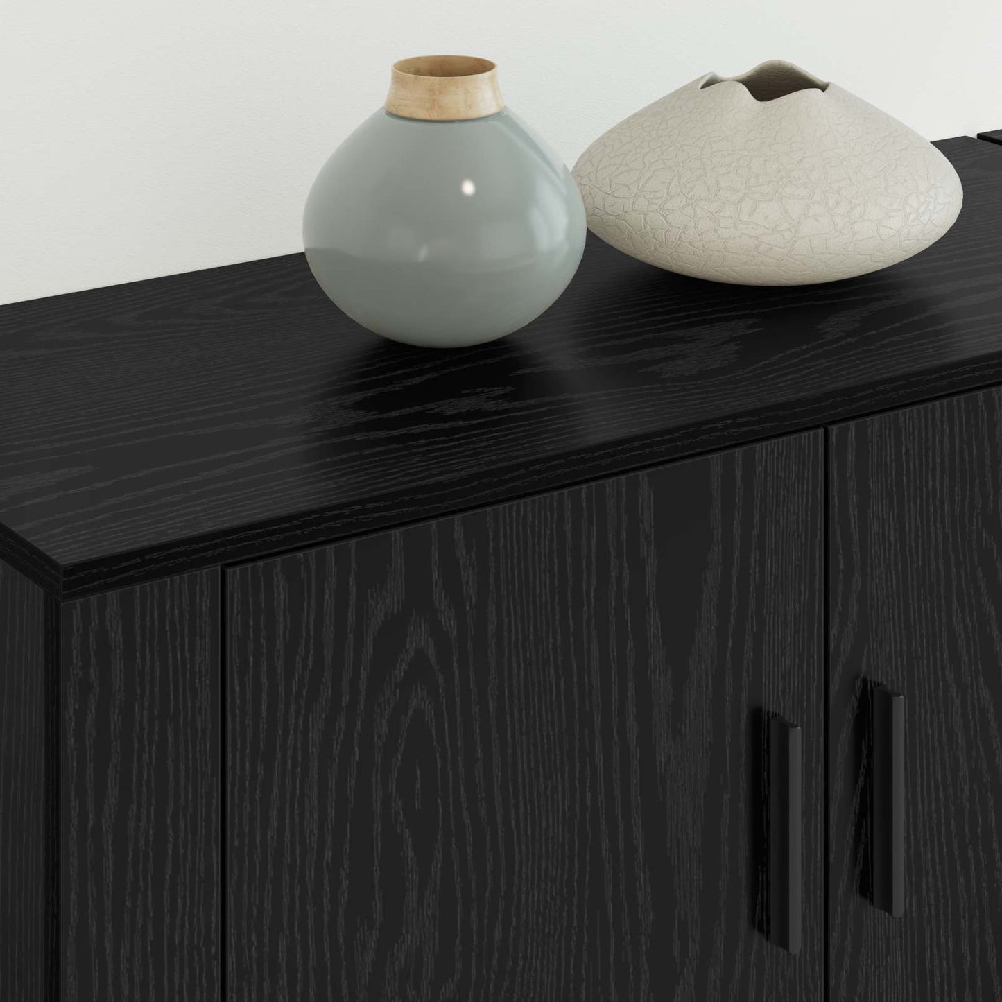 Wall-mounted TV Cabinet Set 2 pcs Black Oak 80 x 34.5 x 40 cm