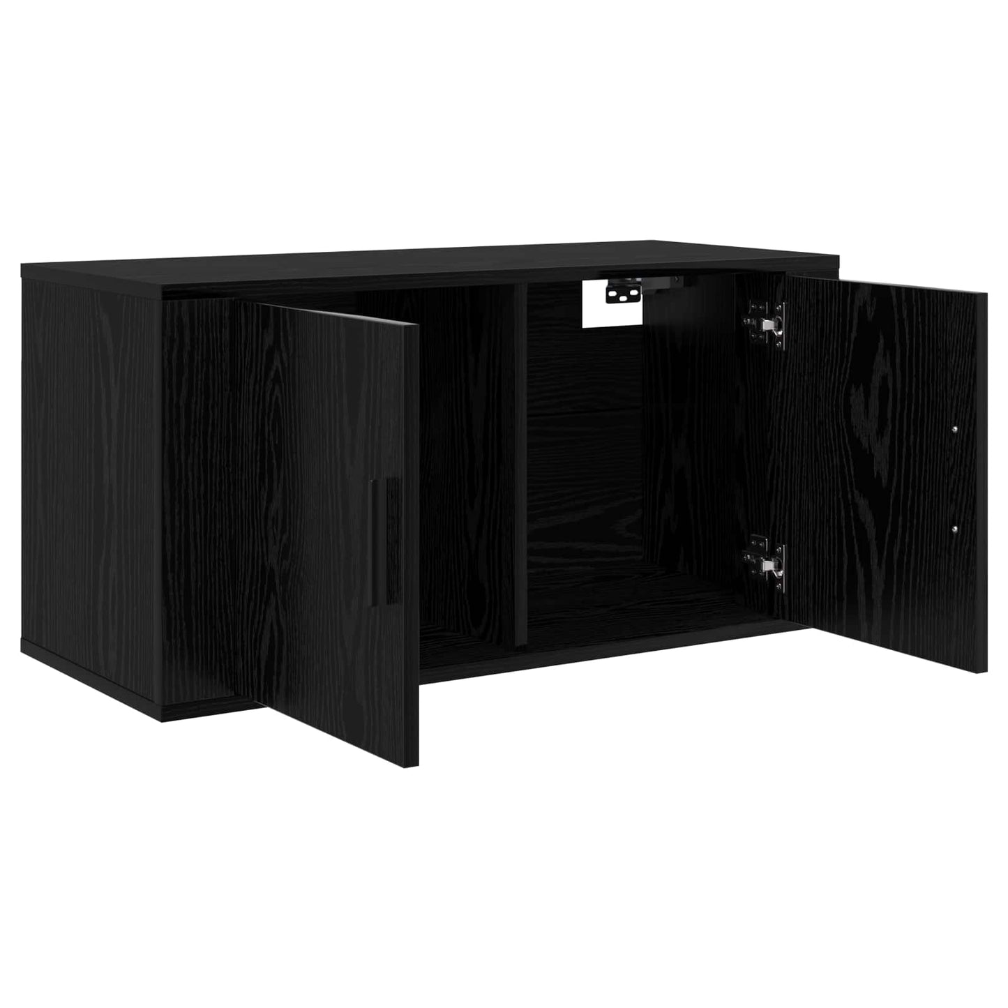 Wall-mounted TV Cabinet Set 2 pcs Black Oak 80 x 34.5 x 40 cm