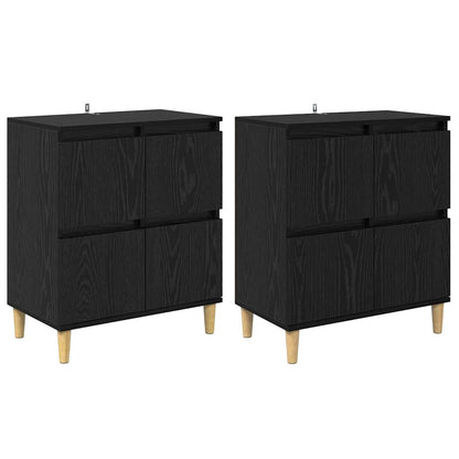 Sideboards 2 pcs Black Oak 60 x 35 x 70 cm Engineered Wood