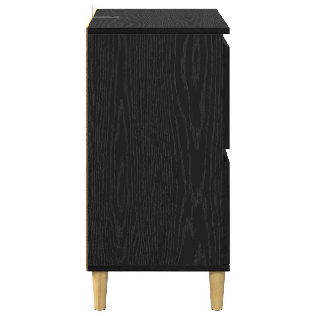 Sideboards 2 pcs Black Oak 60 x 35 x 70 cm Engineered Wood