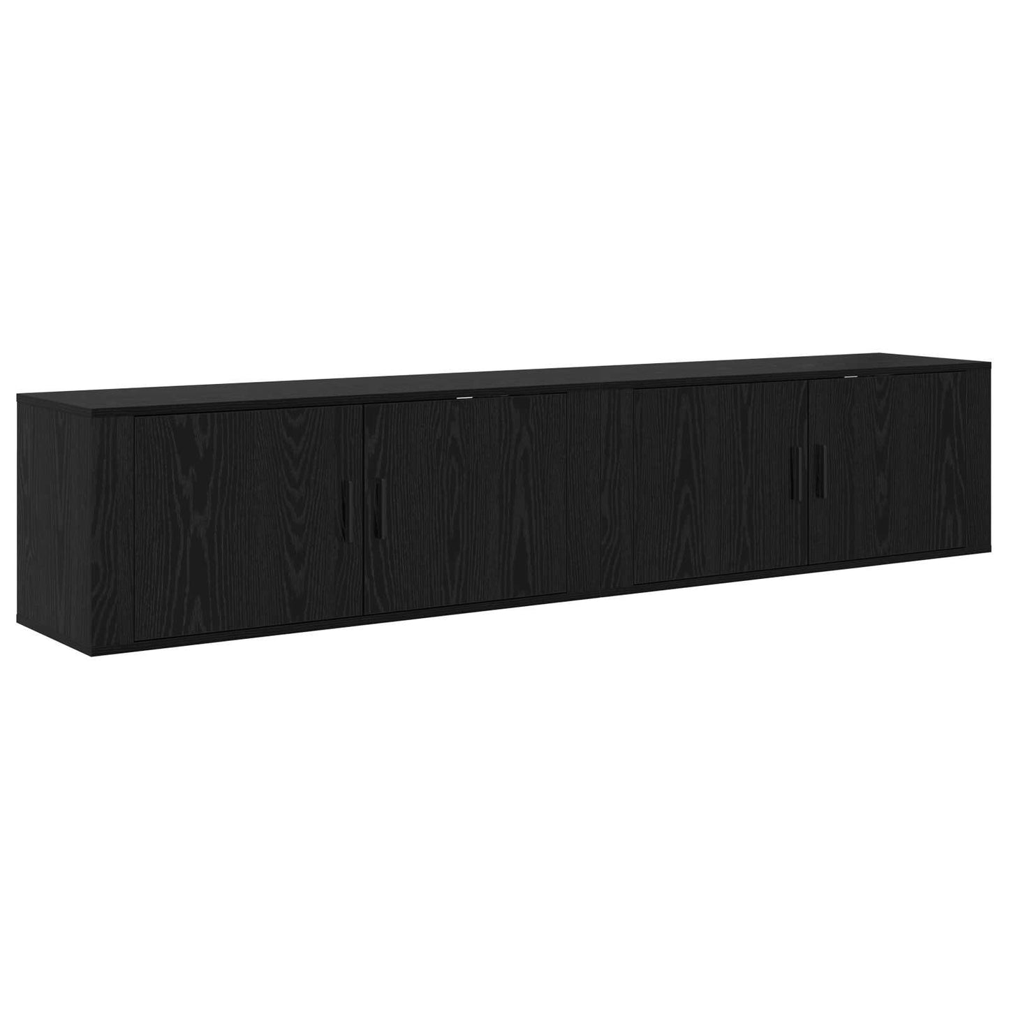 Wall-mounted TV Cabinet Set 2 pcs Black Oak 100 x 34.5 x 40 cm