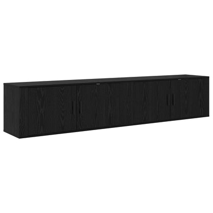 Wall-mounted TV Cabinet Set 2 pcs Black Oak 100 x 34.5 x 40 cm