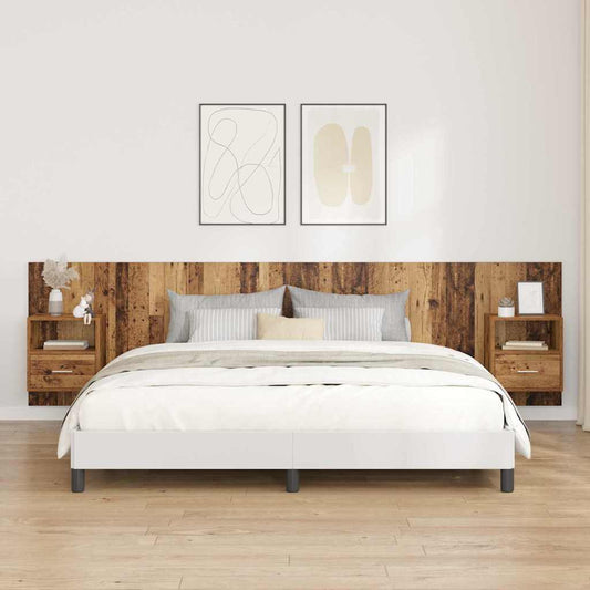 Headboard With Cabinet 3 pcs Old Wood Engineered Wood