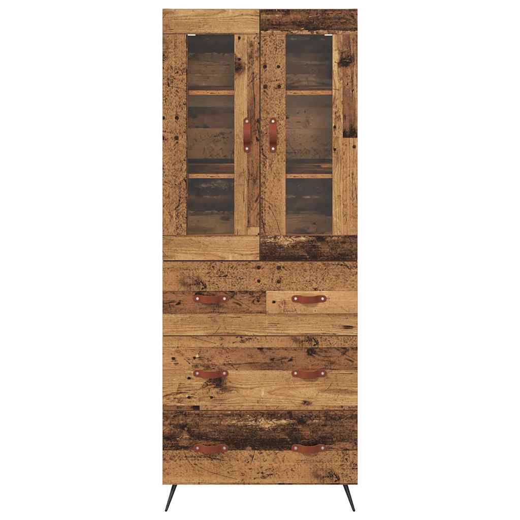 Highboard Cabinet with Shelf 2 pcs Old Wood Engineered Wood