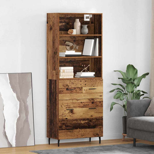 Highboard 2 pcs Old Wood 69.5 x 32.5 x 180 cm Engineered Wood