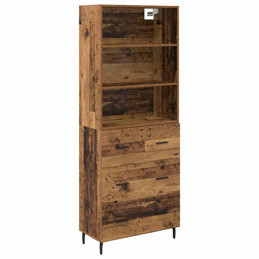 Highboard 2 pcs Old Wood 69.5 x 32.5 x 180 cm Engineered Wood