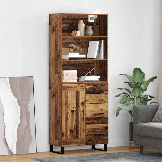 Highboard 2 pcs Old Wood 69.5 x 34 x 180 cm