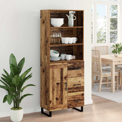 Highboard with Drawer 2 pcs Old Wood Engineered Wood