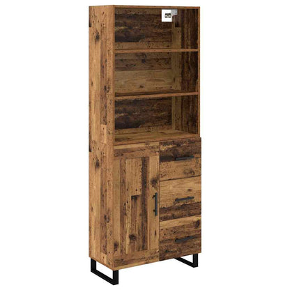 Highboard with Drawer 2 pcs Old Wood Engineered Wood