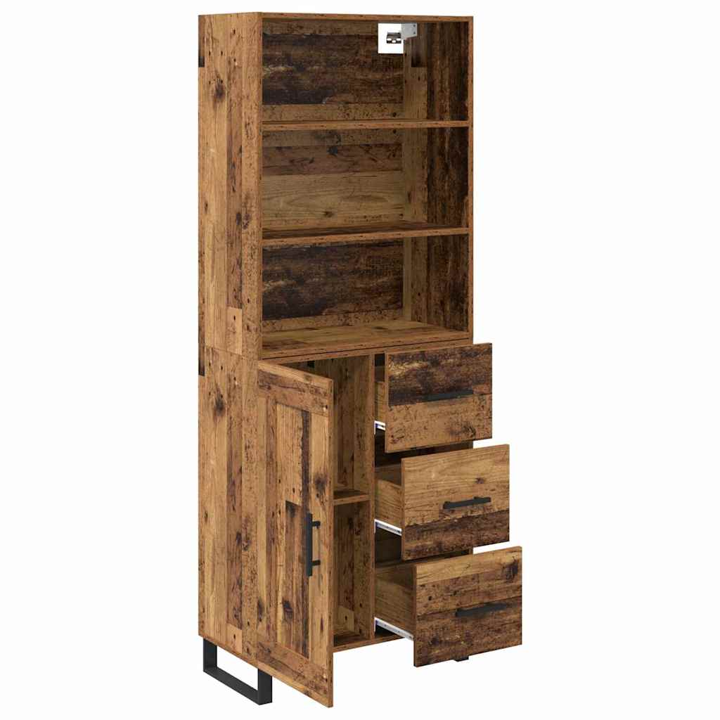 Highboard with Drawer 2 pcs Old Wood Engineered Wood