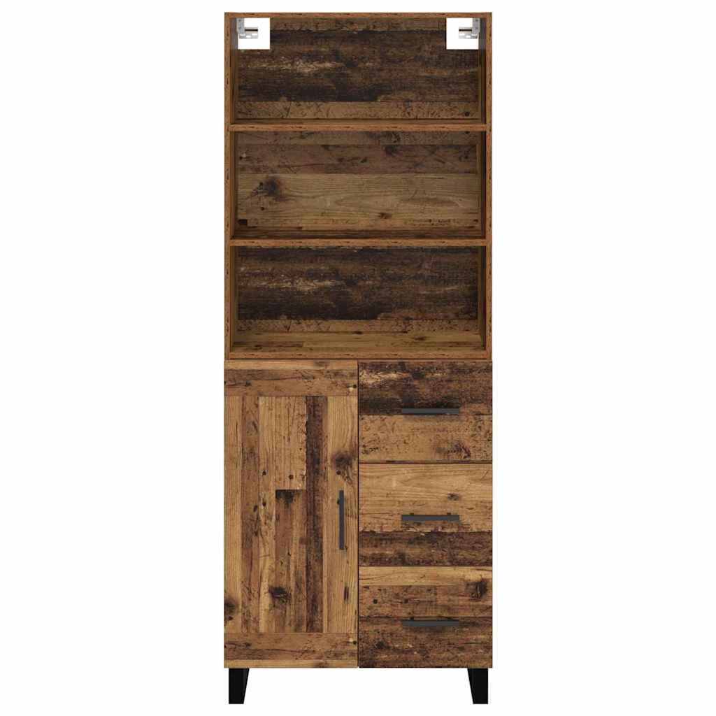 Highboard with Drawer 2 pcs Old Wood Engineered Wood