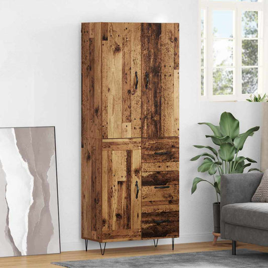Highboard 2 pcs Old Wood 69.5 x 34 x 180 cm Engineered Wood