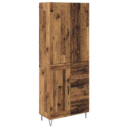 Highboard 2 pcs Old Wood 69.5 x 34 x 180 cm Engineered Wood