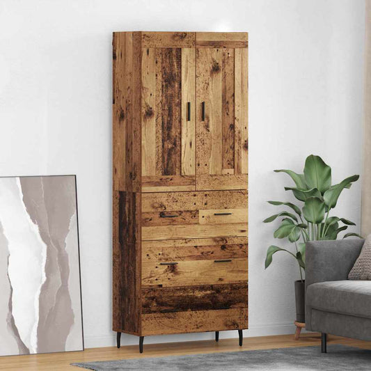 Highboard 2 pcs Old Wood 69.5 x 34 x 180 cm Engineered Wood