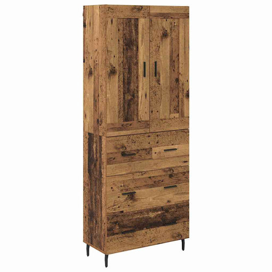 Highboard 2 pcs Old Wood 69.5 x 34 x 180 cm Engineered Wood