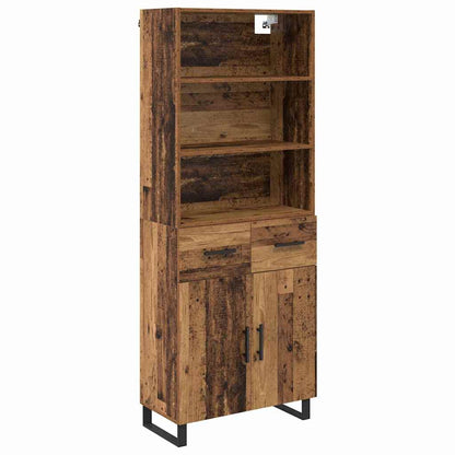 Highboard with Drawer 2 pcs Old Wood Engineered Wood
