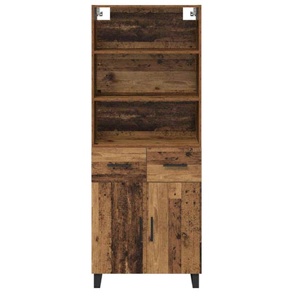 Highboard with Drawer 2 pcs Old Wood Engineered Wood