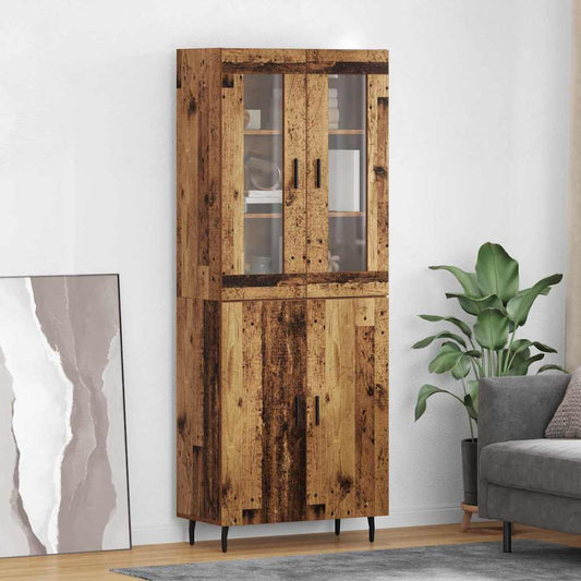 Highboard 2 pcs Old Wood 69.5 x 34 x 180 cm Engineered Wood