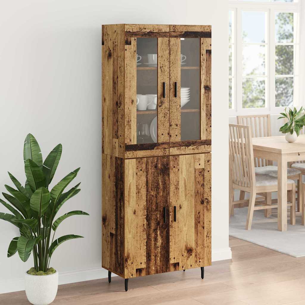 Highboard 2 pcs Old Wood Engineered Wood