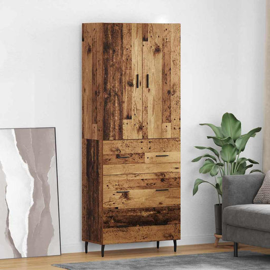 Highboard 2 pcs Old Wood 69.5 x 34 x 180 cm Engineered Wood