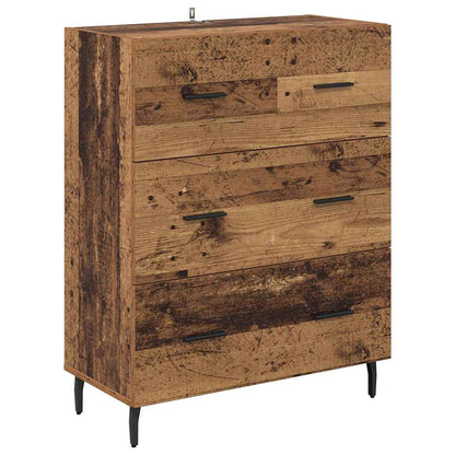 Highboard with Drawer 2 pcs Old Wood Engineered Wood and Glass