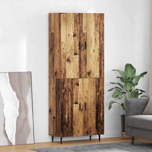Highboard 2 pcs Old Wood 69.5 x 34 x 180 cm Engineered Wood
