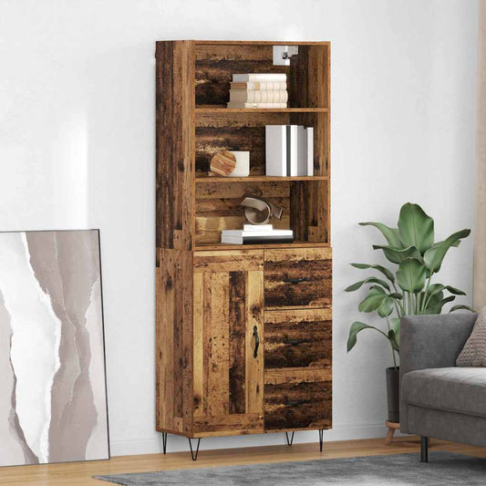 Highboard 2 pcs Old Wood 69.5 x 34 x 180 cm