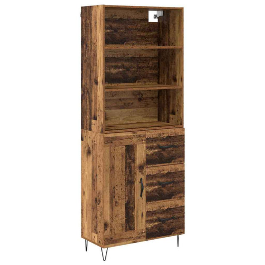 Highboard 2 pcs Old Wood 69.5 x 34 x 180 cm