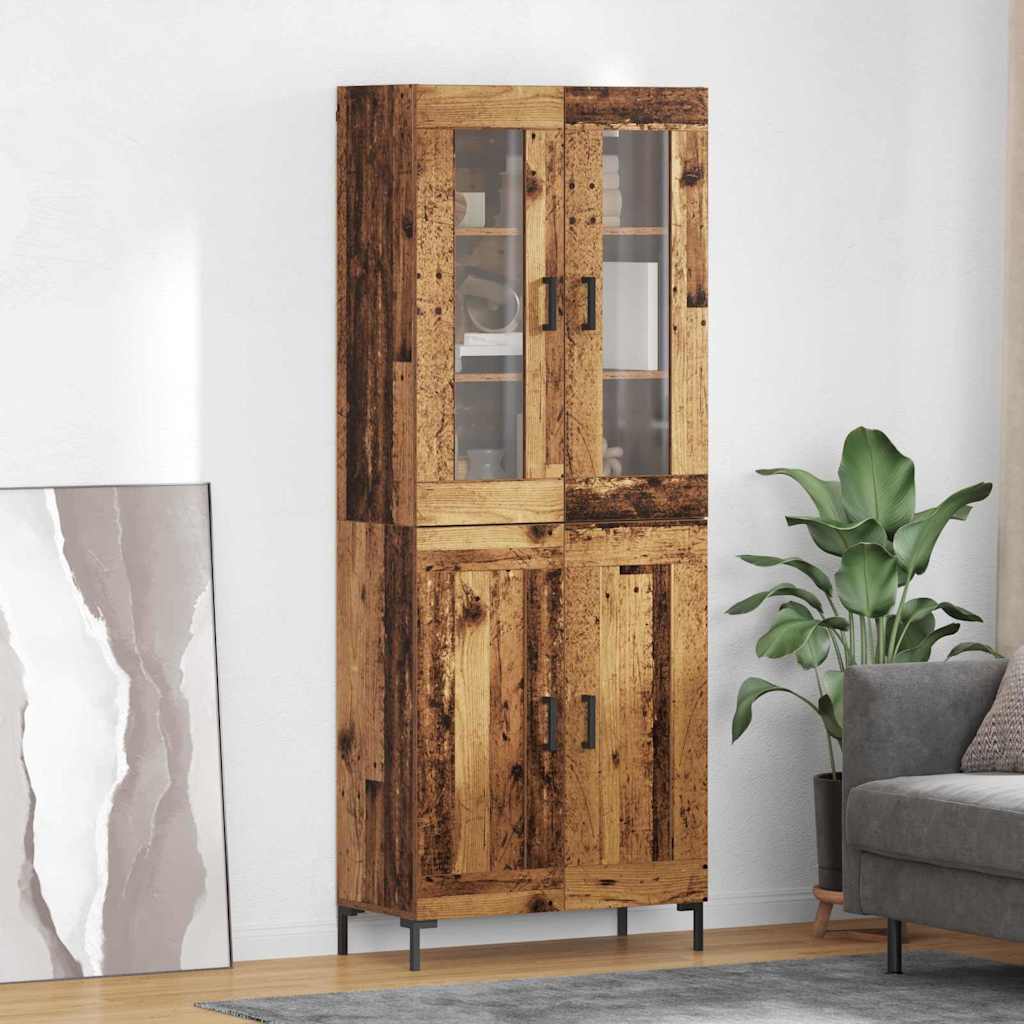 Highboard 2 pcs Old Wood Engineered Wood