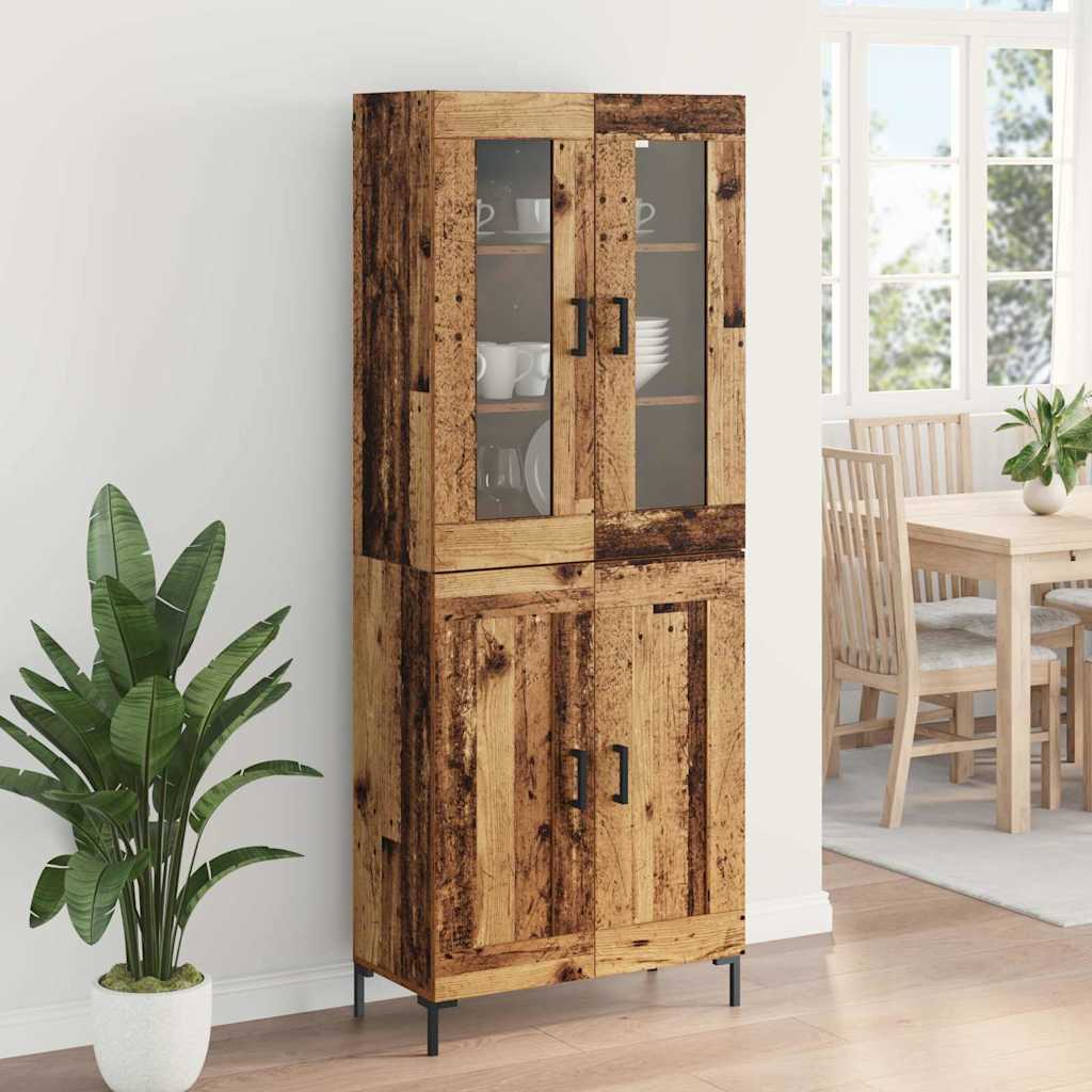 Highboard 2 pcs Old Wood Engineered Wood