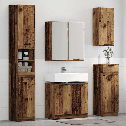 Bathroom Cabinet Set with Shelf 3 pcs Old Wood Engineered Wood