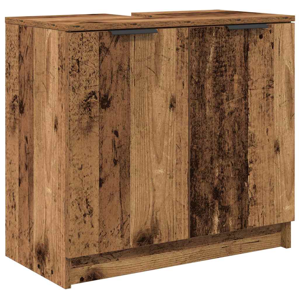 Bathroom Cabinet Set with Shelf 3 pcs Old Wood Engineered Wood