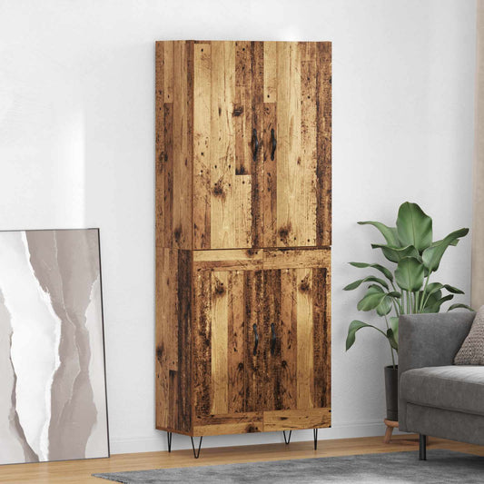 Highboard 2 pcs Old Wood 69.5 x 34 x 180 cm Engineered Wood