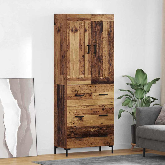 Highboard 2 pcs Old Wood 69.5 x 34 x 180 cm Engineered Wood