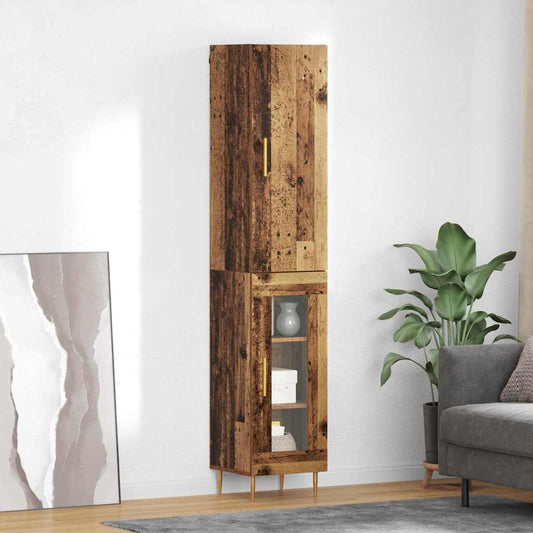 Highboard 2 pcs Old Wood 34.5 x 34 x 180 cm Engineered Wood