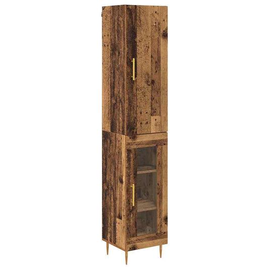Highboard 2 pcs Old Wood 34.5 x 34 x 180 cm Engineered Wood