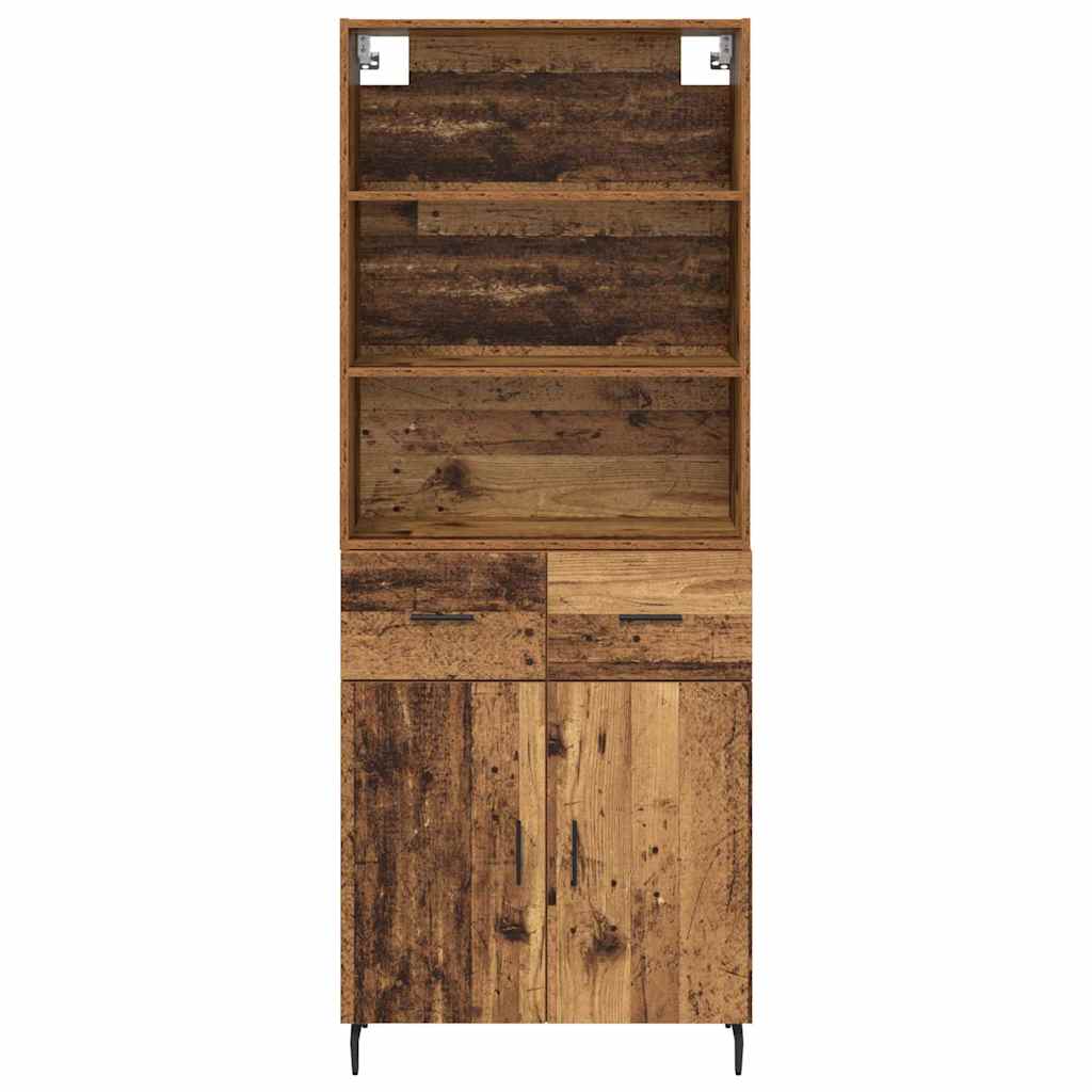 Highboard Old Wood 69.5 x 34 x 180 cm Engineered Wood and Glass