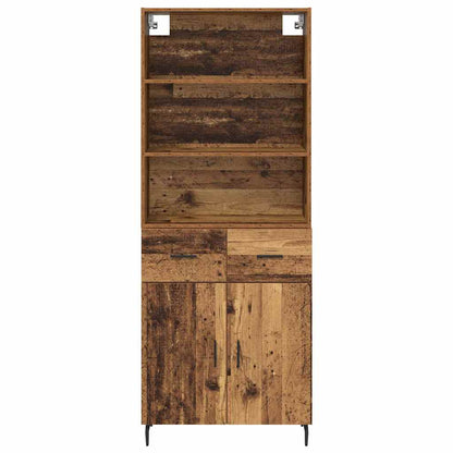 Highboard Old Wood 69.5 x 34 x 180 cm Engineered Wood and Glass