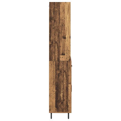 Highboard Old Wood 69.5 x 34 x 180 cm Engineered Wood and Glass