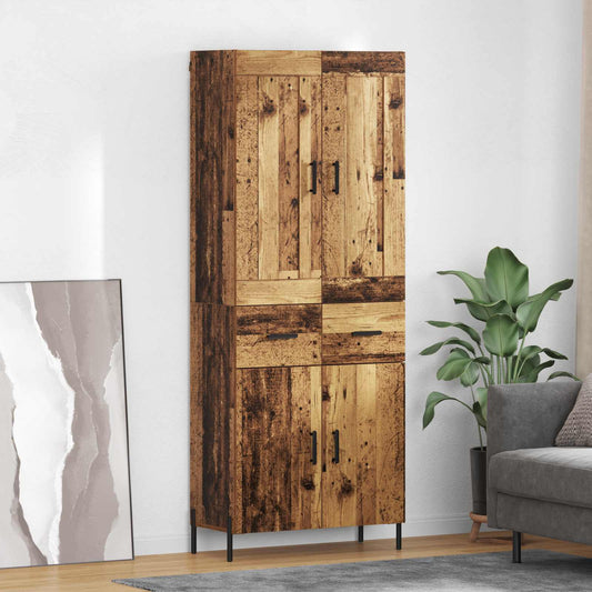 Highboard 2 pcs Old Wood 69.5 x 34 x 180 cm Engineered Wood